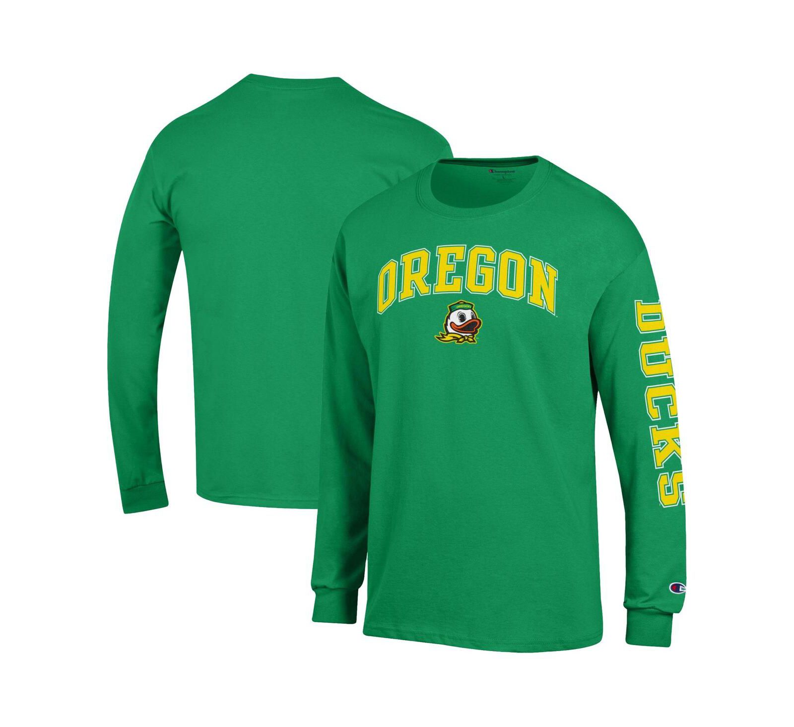 Champion Men's Green Oregon Ducks Arch Over Logo 2-Hit Long Sleeve T-Shirt