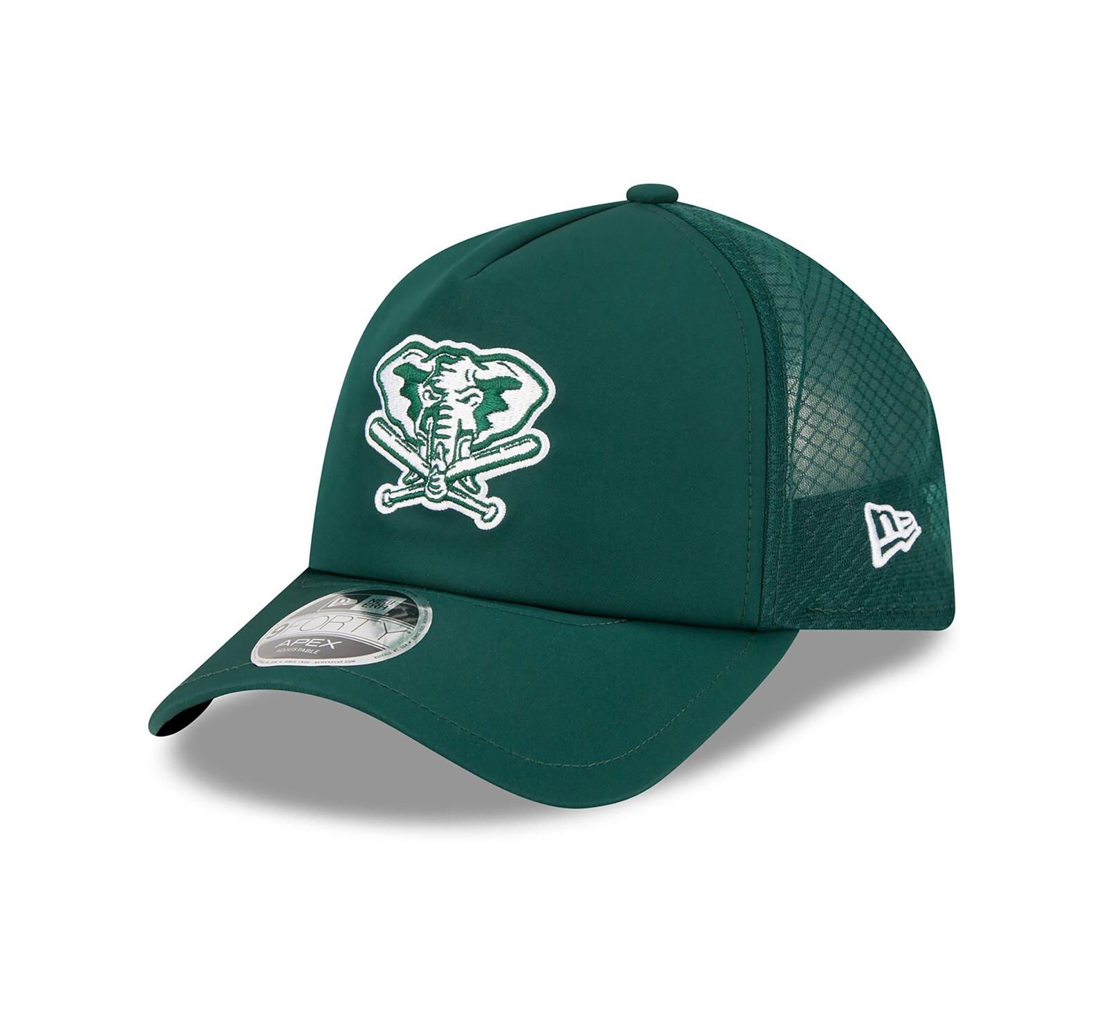 Мужская регулируемая кепка New Era Green Athletics 2026 Batting Practice Alternate Apex 9FORTY