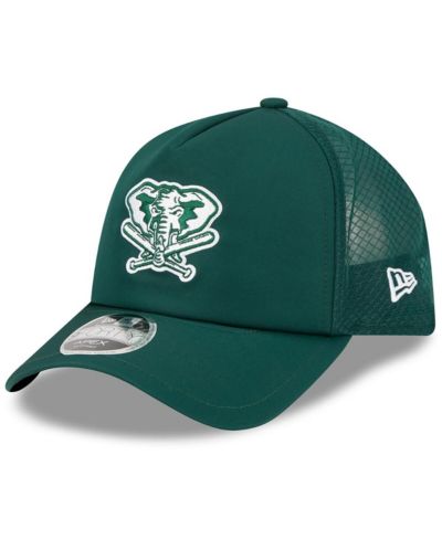 Мужская регулируемая кепка New Era Green Athletics 2026 Batting Practice Alternate Apex 9FORTY