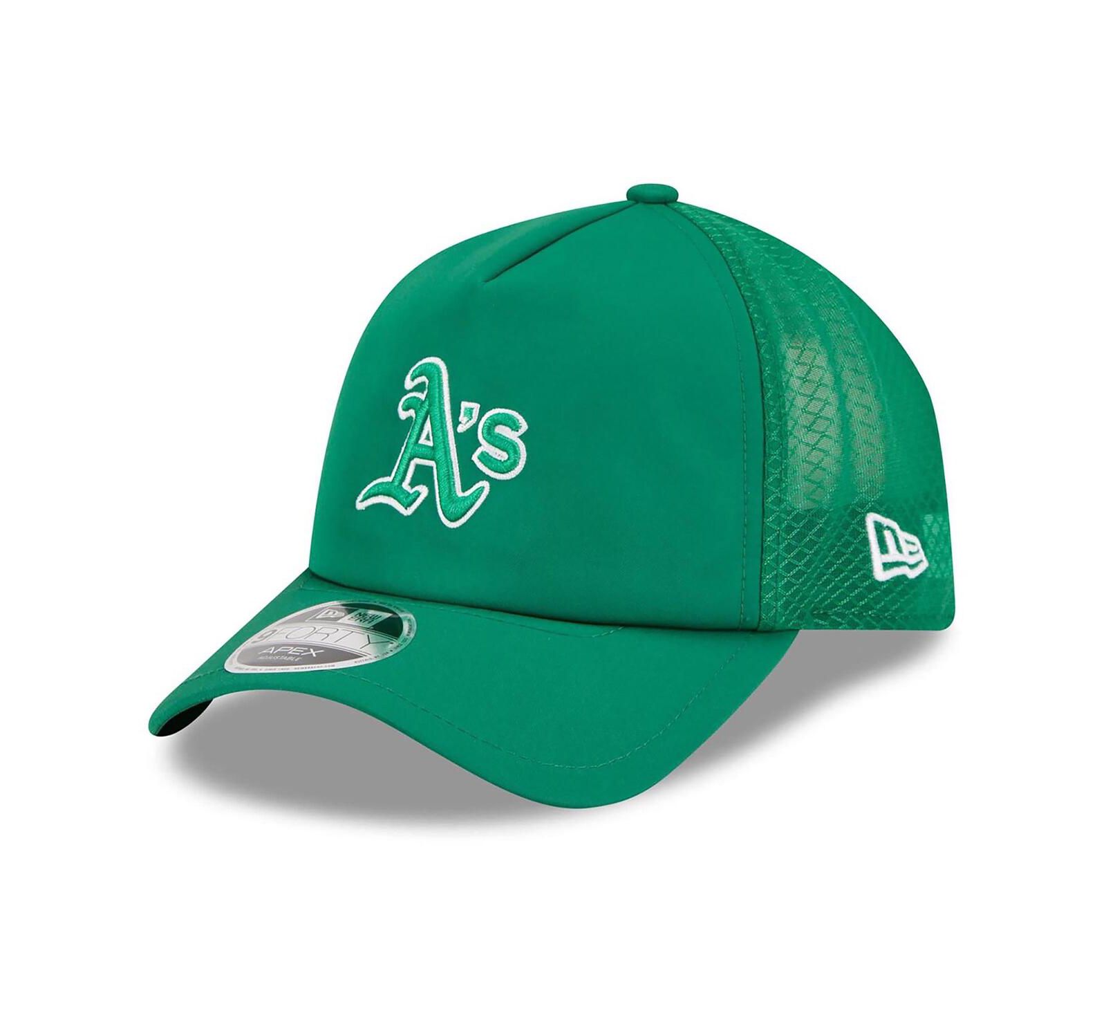 Мужская бейсболка New Era Athletics 2026 Batting Practice 9FORTY Adjustable Kelly Green