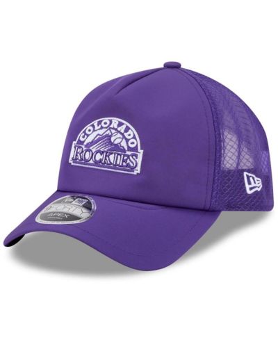 Мужская бейсболка New Era Purple Colorado Rockies 2026 Batting Practice Alternate Apex 9FORTY Adjustable