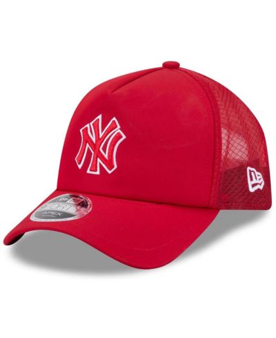 Мужская кепка New Era Red New York Yankees 2026 Batting Practice Alternate Apex 9FORTY регулируемая