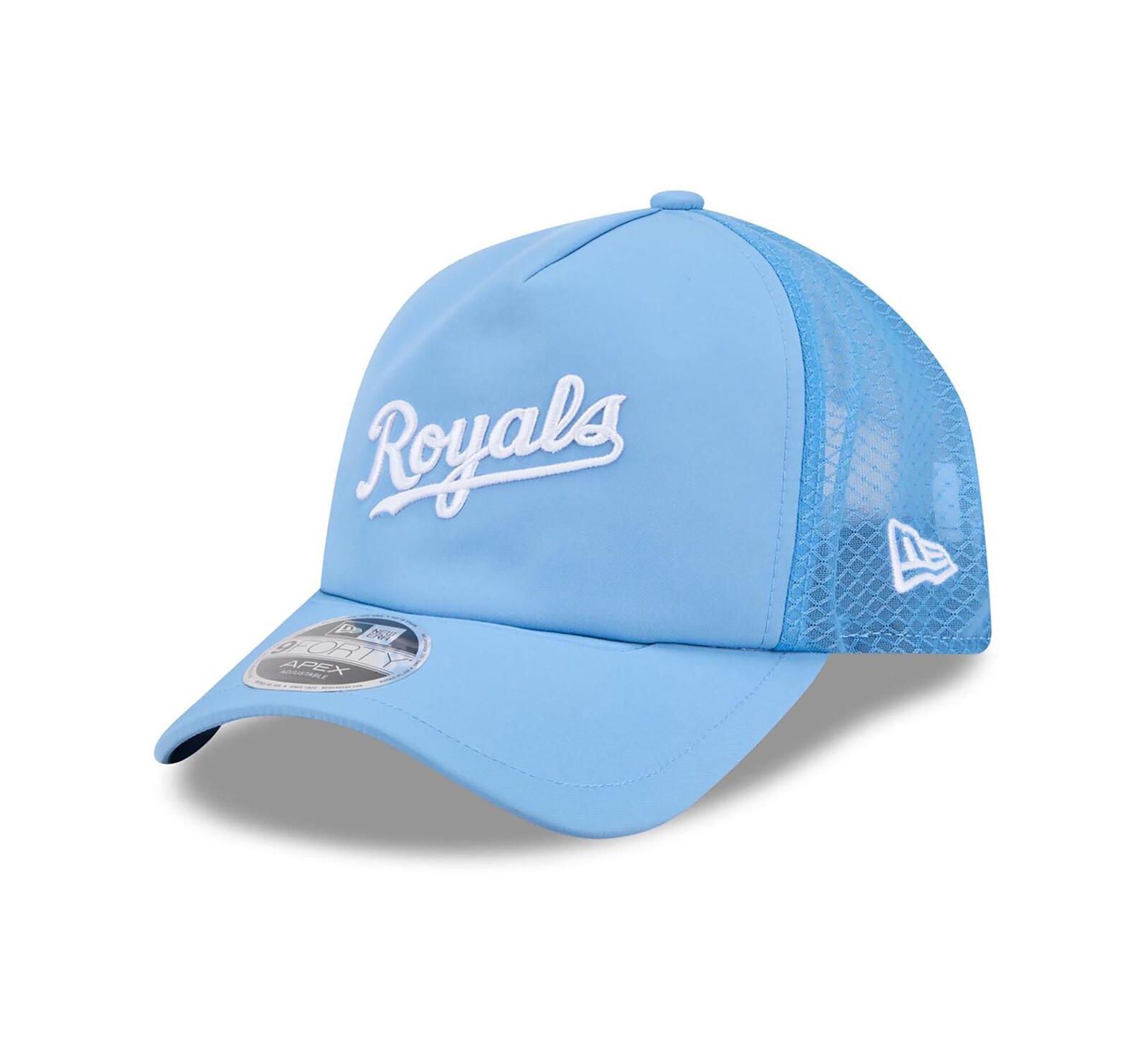 Мужская кепка New Era Kansas City Royals 2026 Batting Practice Alternate Apex 9FORTY Adjustable светло-голубого цвета
