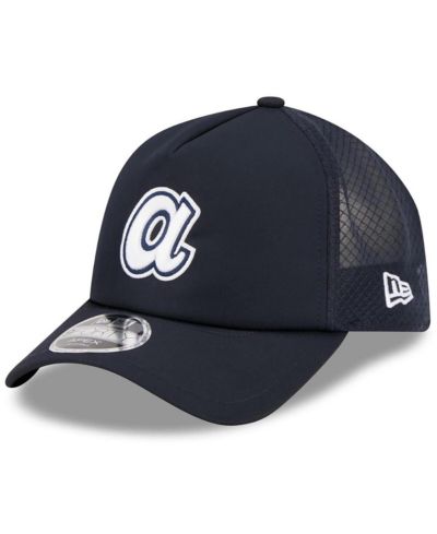 New Era мужская кепка Atlanta Braves 2026 Batting Practice Apex 9FORTY, темно-синяя