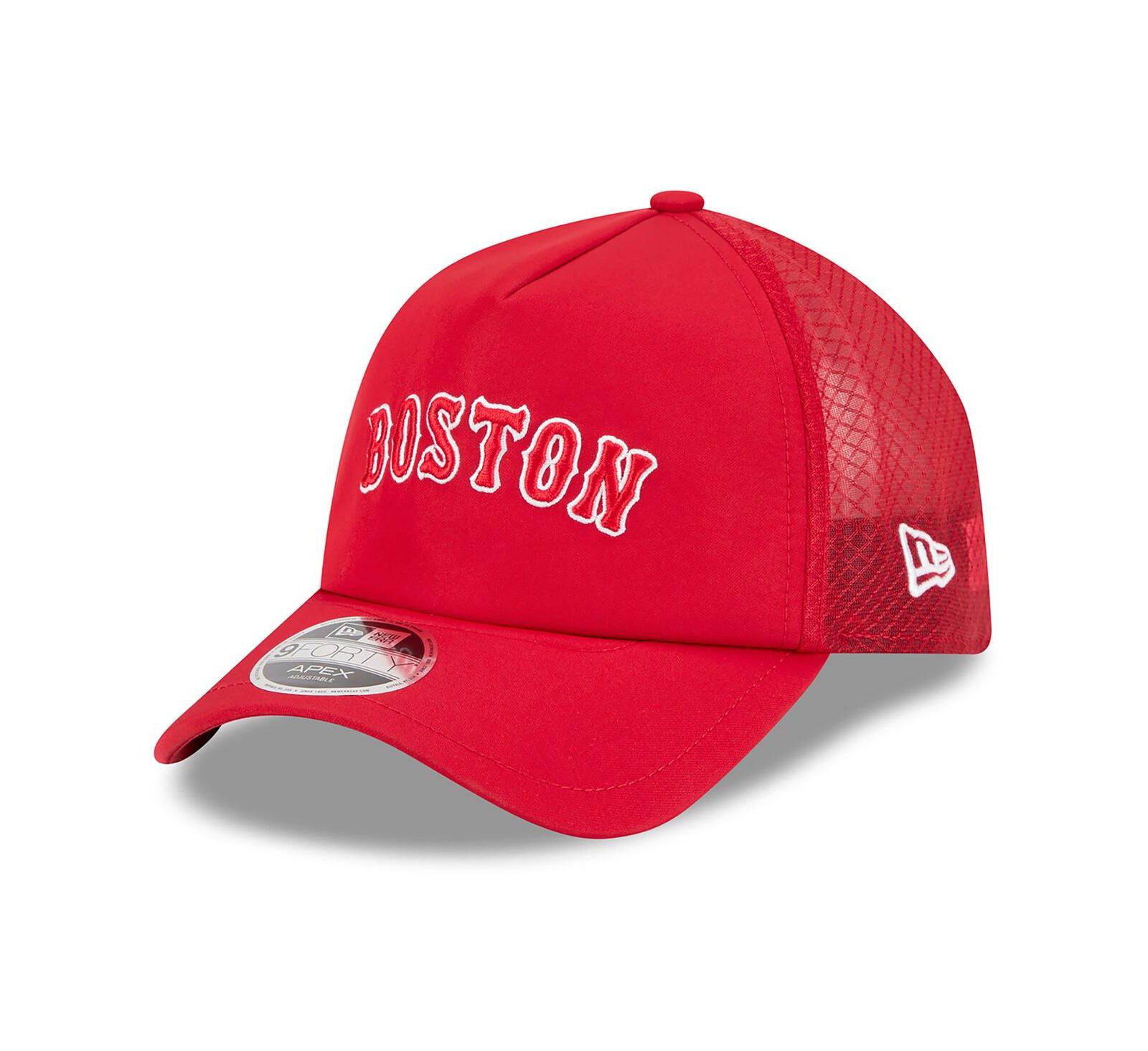 Мужская кепка New Era Red Boston Red Sox 2026 Batting Practice Alternate Apex 9FORTY Adjustable