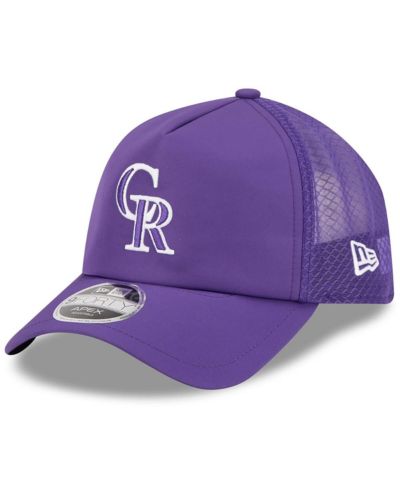 New Era Men's Purple Colorado Rockies 2026 Batting Practice Apex 9FORTY Adjustable Trucker Hat