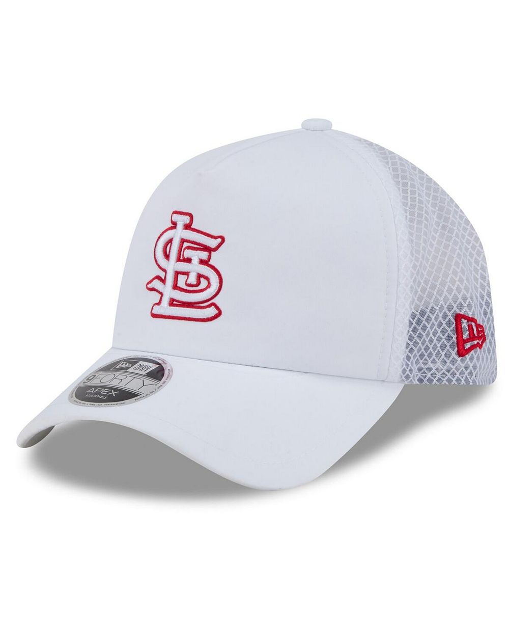 Мужская белая кепка New Era St. Louis Cardinals 2026 Batting Practice Apex 9FORTY