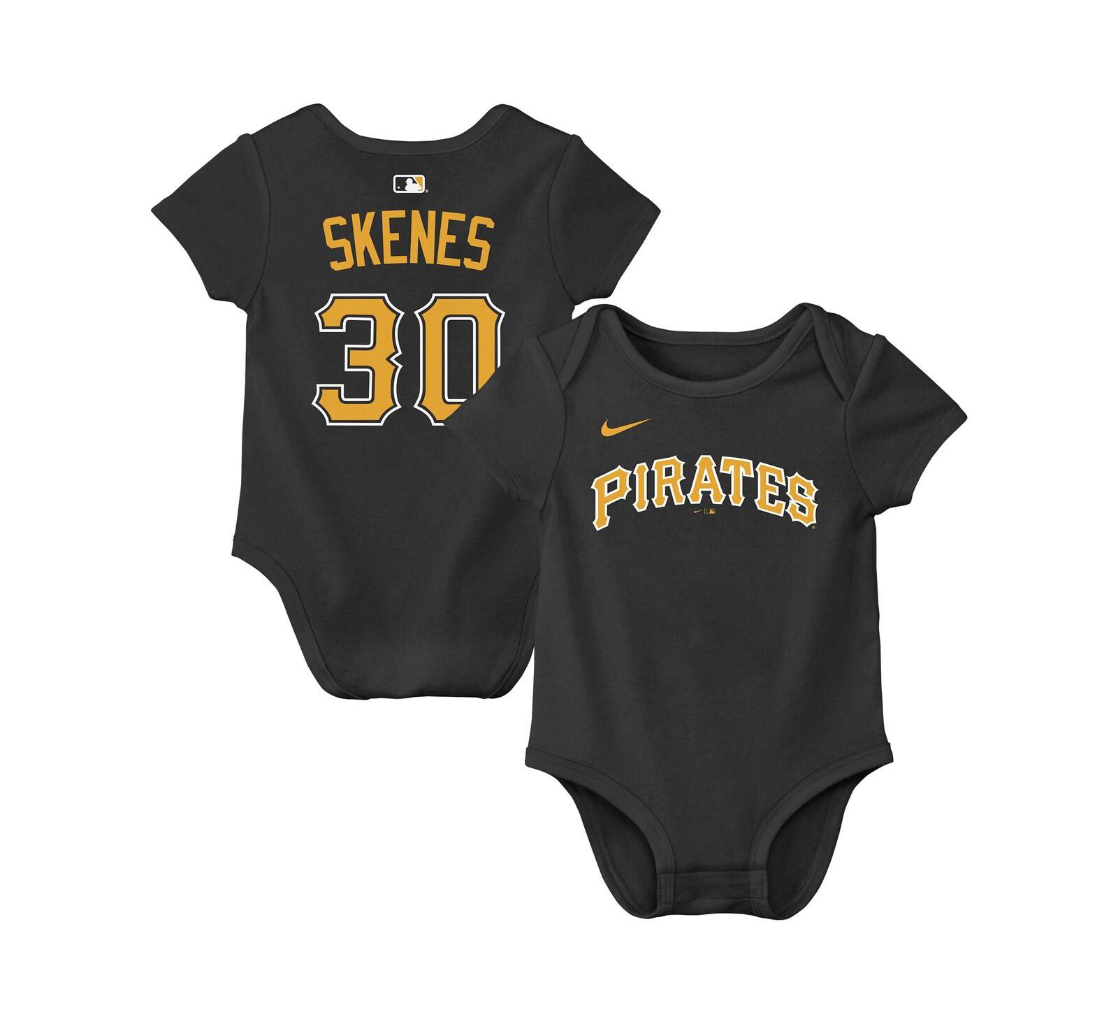 Боди для малышей Nike Paul Skenes Black Pittsburgh Pirates Name & Number Bodysuit
