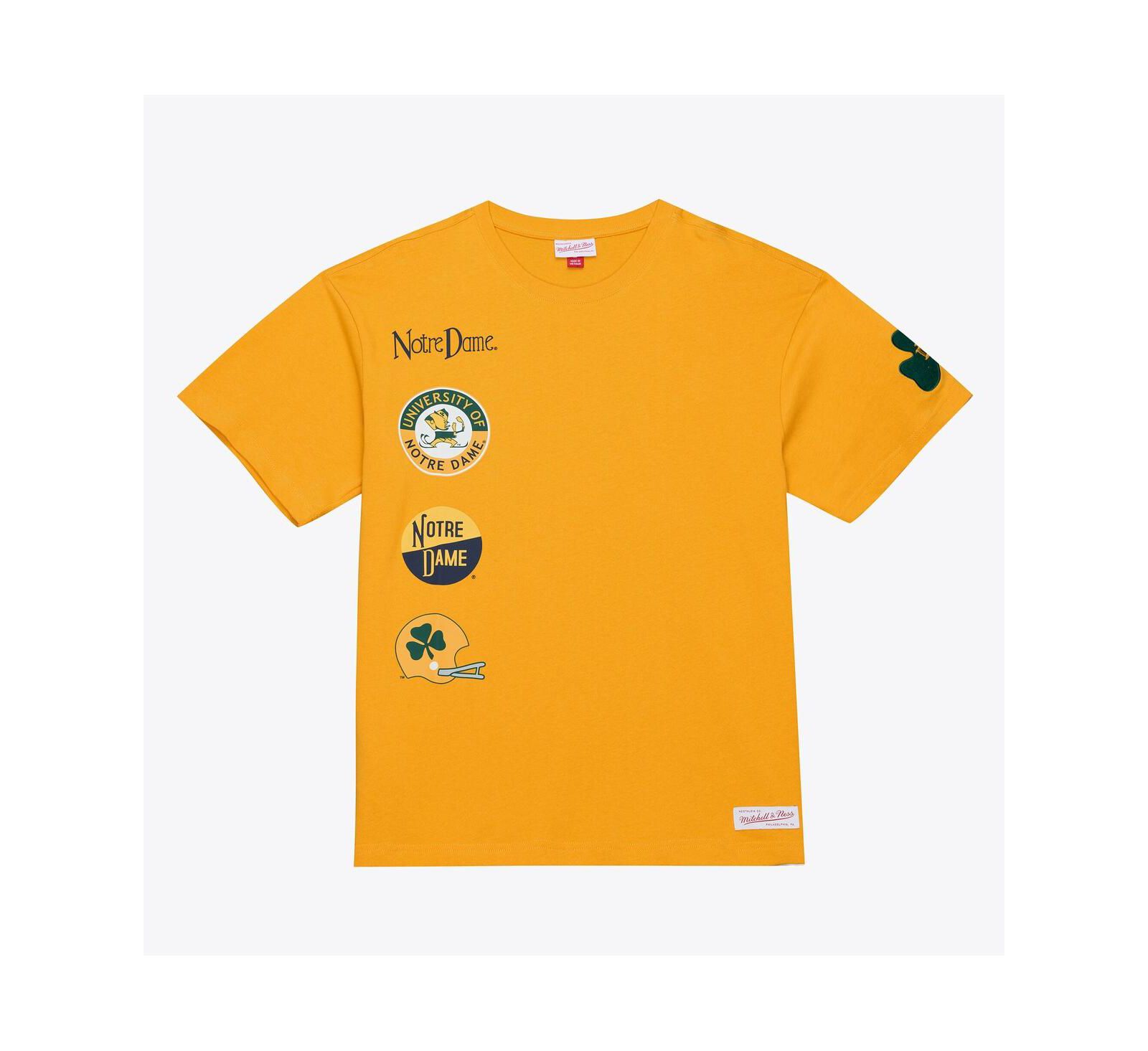 Mitchell & Ness Мужской Gold Notre Dame Fighting Irish Double Clutch Premium T-Shirt