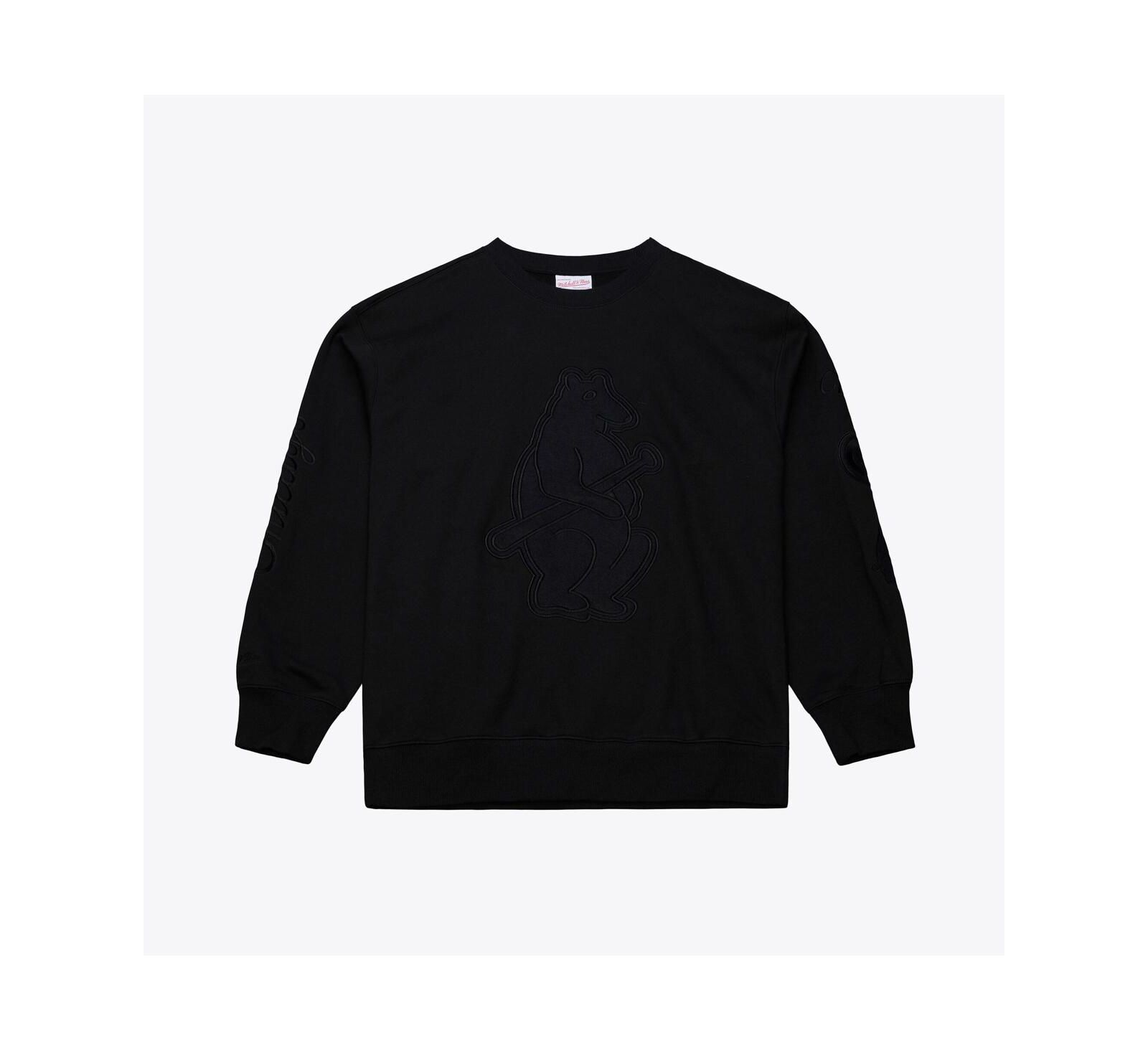 Мужской свитшот Mitchell & Ness Black Chicago Cubs Phantom Fleece Crewneck
