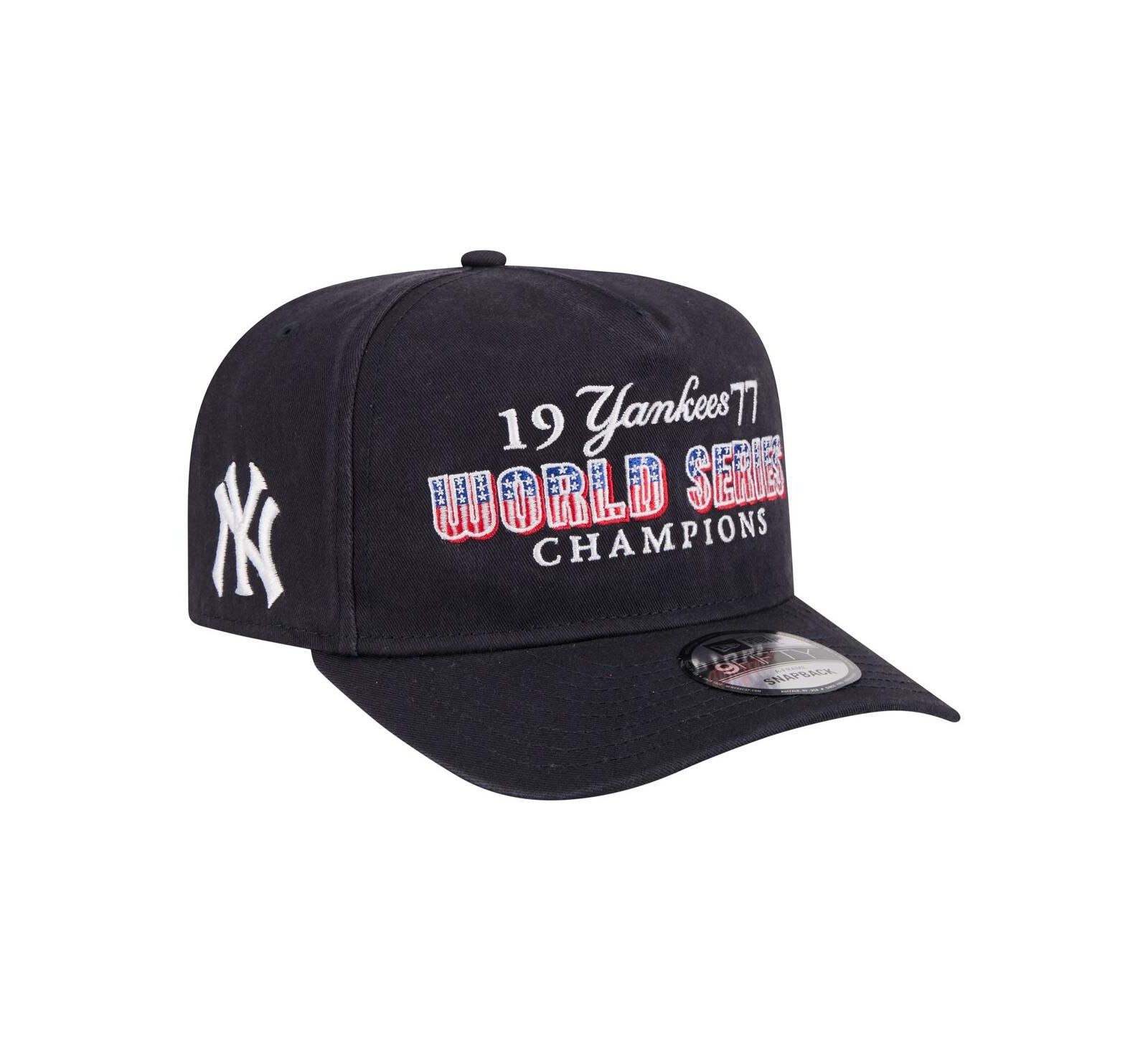 Мужская бейсболка New Era New York Yankees 1977 World Series Champions 9FIFTY A-Frame Snapback Navy