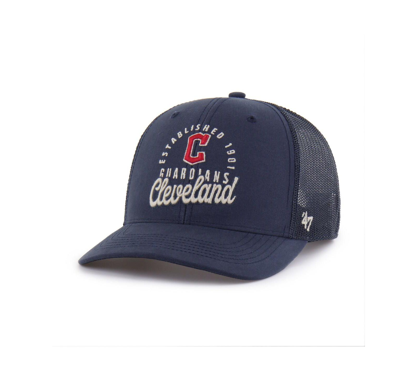 '47 Brand Men's Navy Cleveland Guardians Pitstop Trucker Adjustable Hat