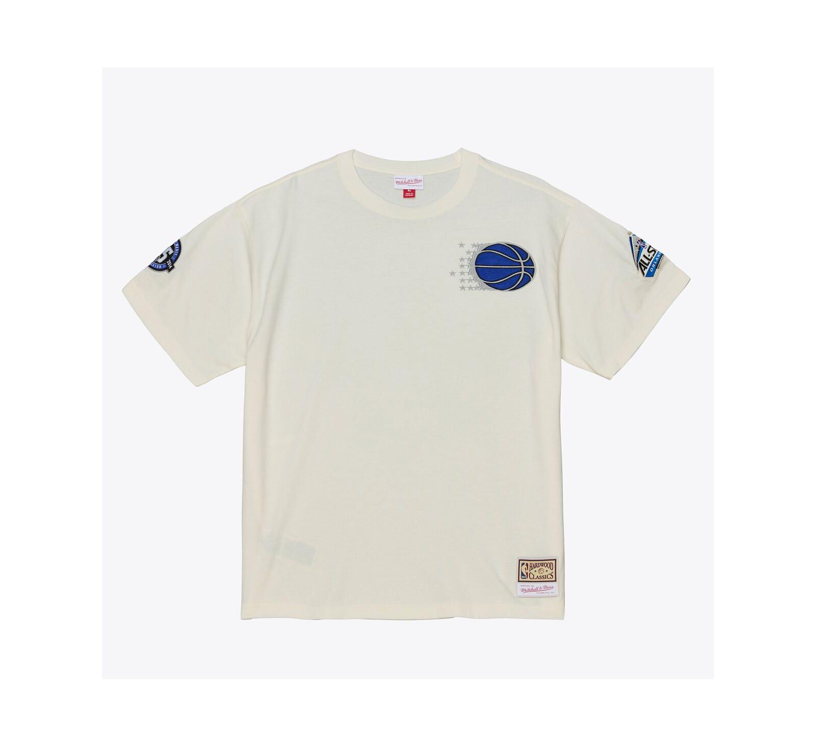 Mitchell & Ness Men's Cream Orlando Magic Hardwood Classics Chainstitch Premium T-Shirt