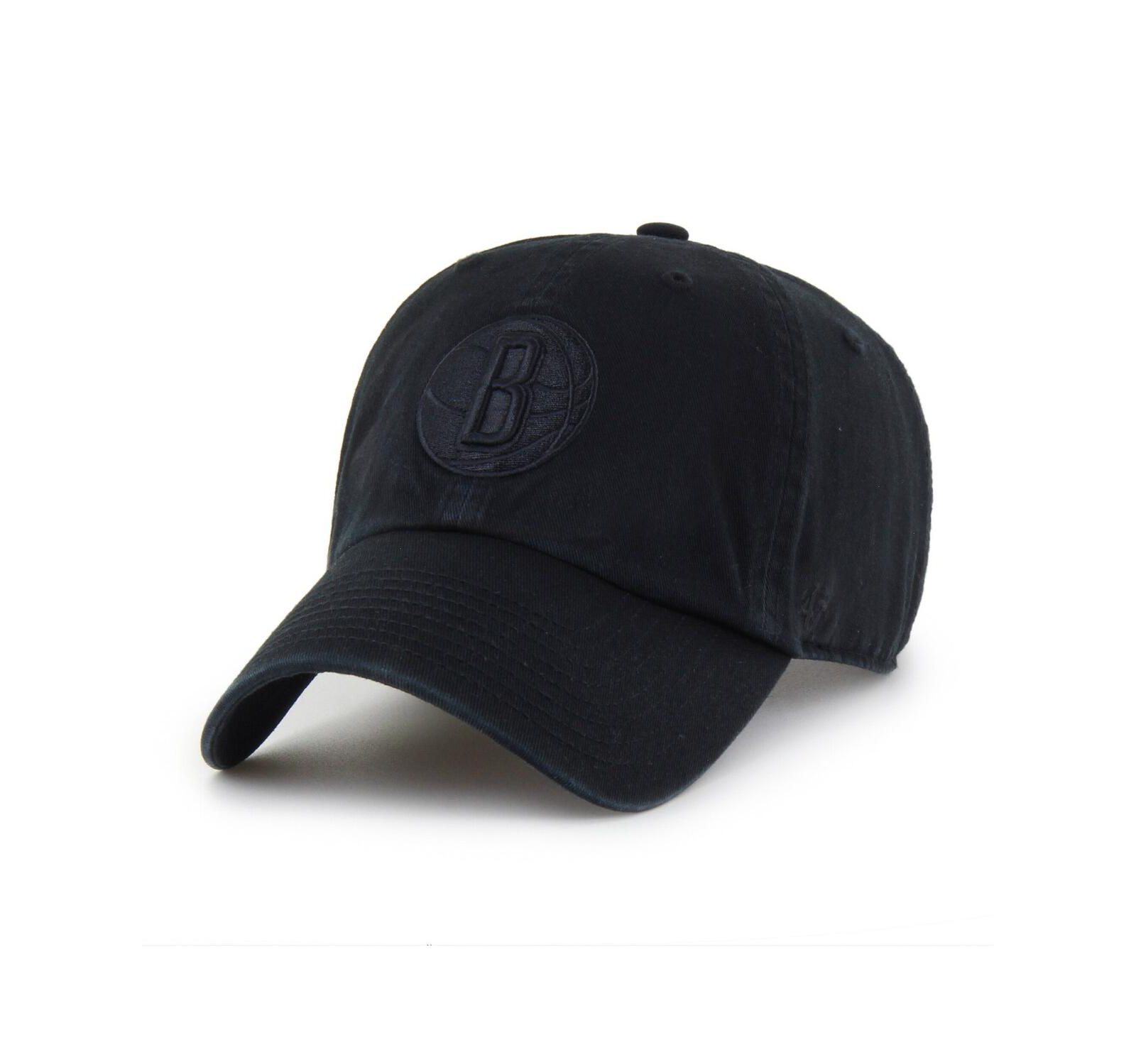 Кепка '47 Brand Men's Brooklyn Nets Black on Black Clean Up Adjustable
