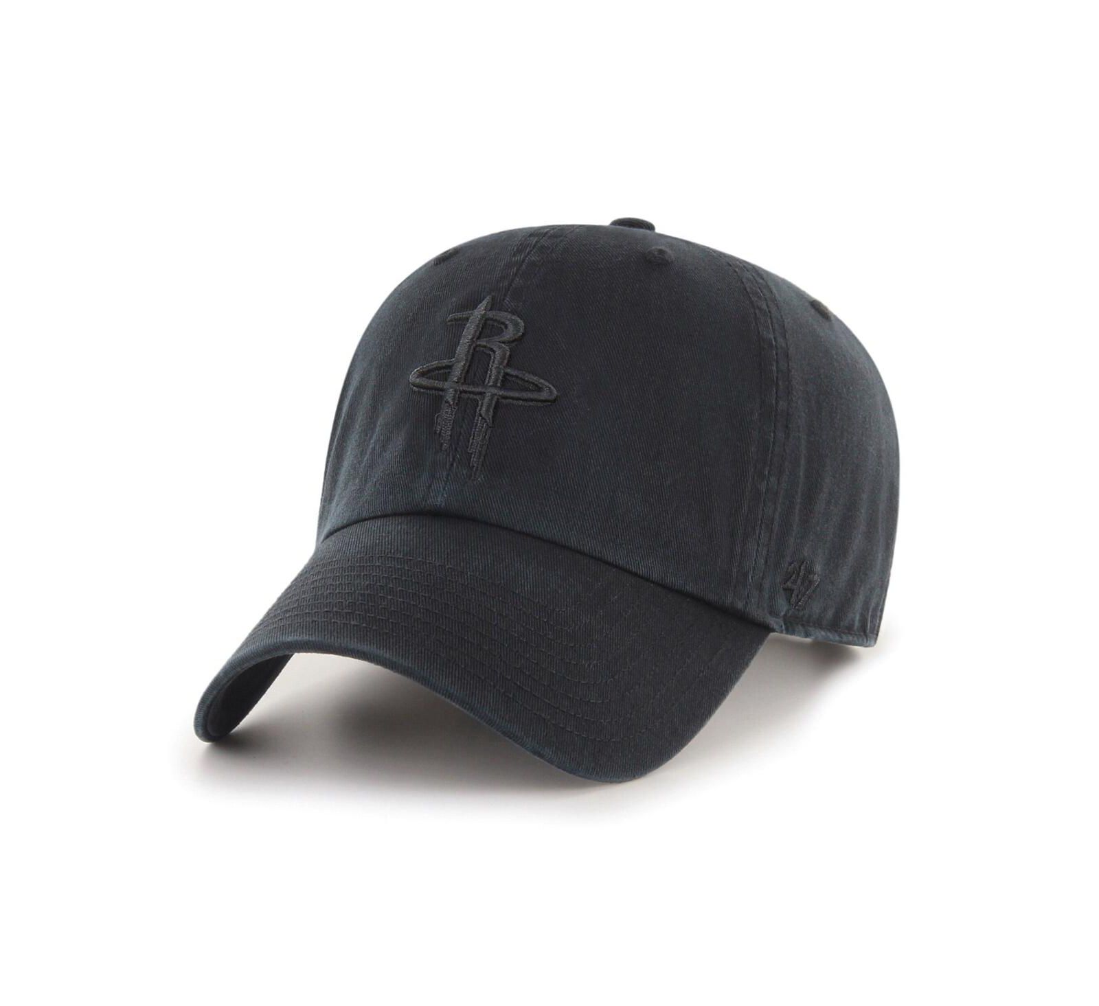 '47 Brand Men's Houston Rockets Black on Black Clean Up Adjustable Hat