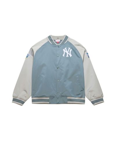 Мужская куртка Mitchell & Ness Gray New York Yankees Thunderstorm Head Coach Lightweight Satin Full-Snap