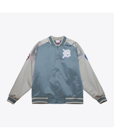 Мужская куртка Mitchell & Ness Gray Detroit Tigers Thunderstorm Head Coach Lightweight Satin Full-Snap