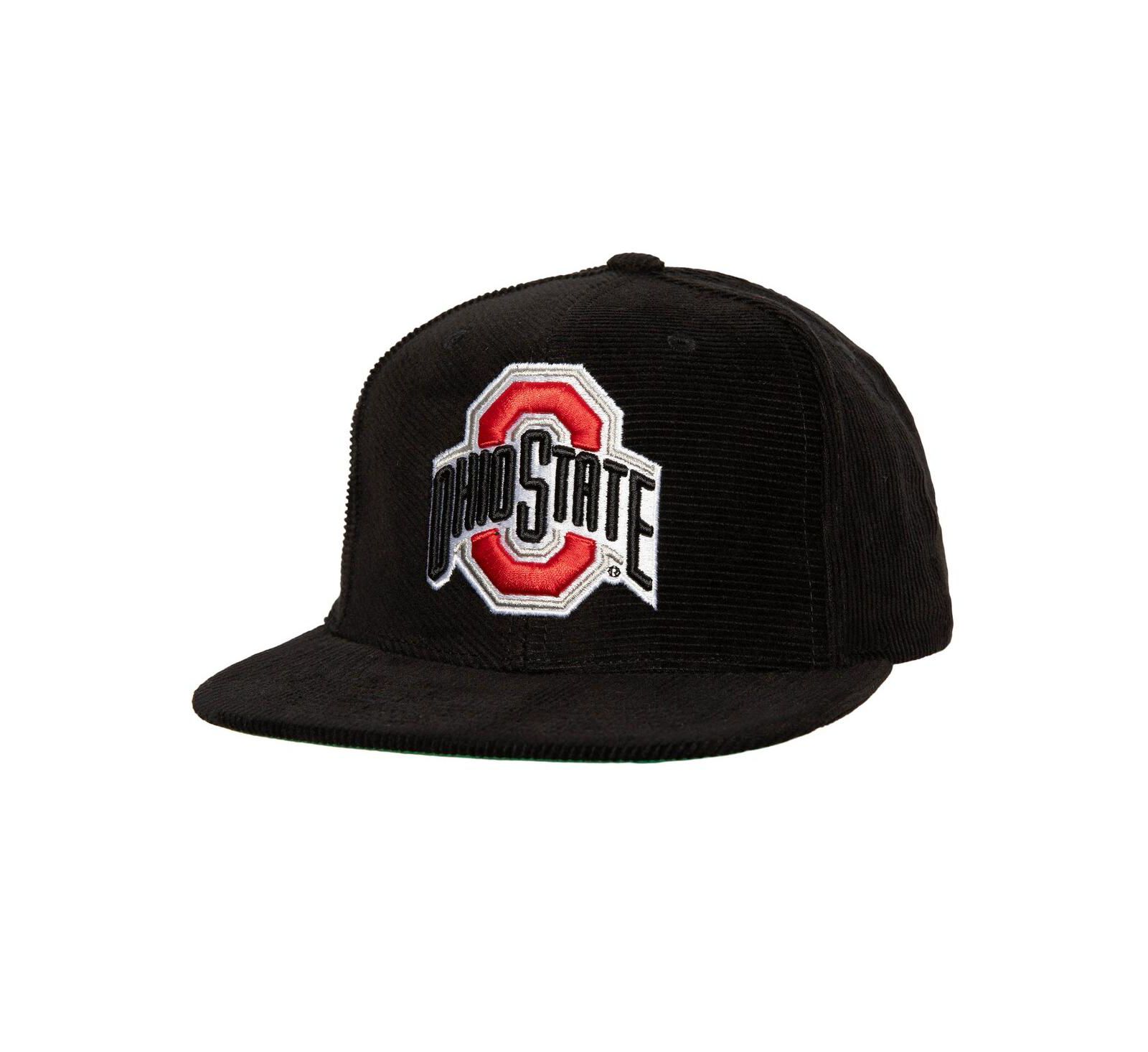 Мужская кепка Mitchell & Ness Black Ohio State Buckeyes All Directions Corduroy Snapback