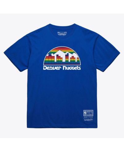 Mitchell & Ness Men's and Women's Royal Denver Nuggets Hardwood Classics Basic Logo Arch T-Shirt