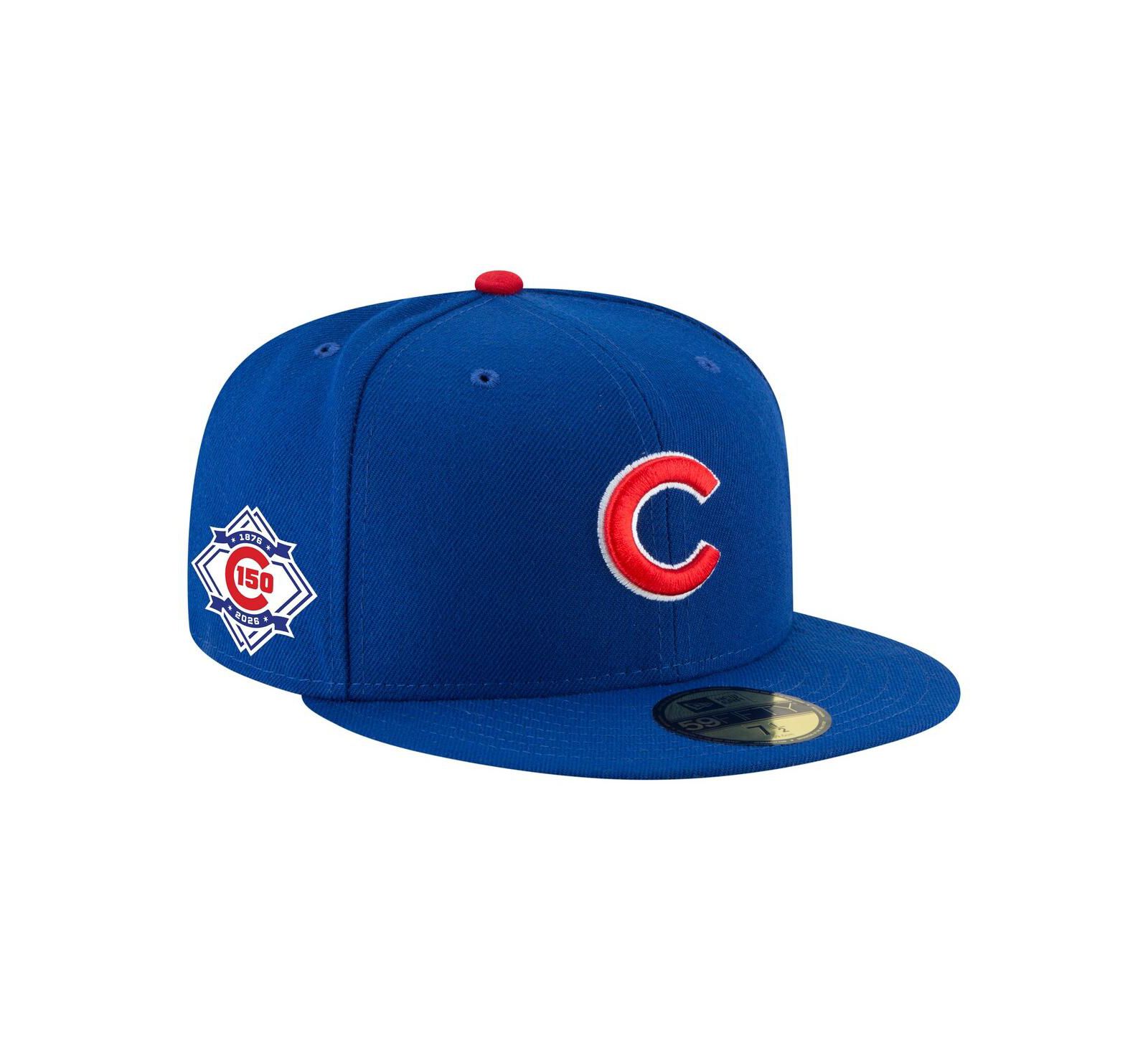 Мужская кепка New Era Chicago Cubs 150th Anniversary 59FIFTY Fitted королевского синего цвета