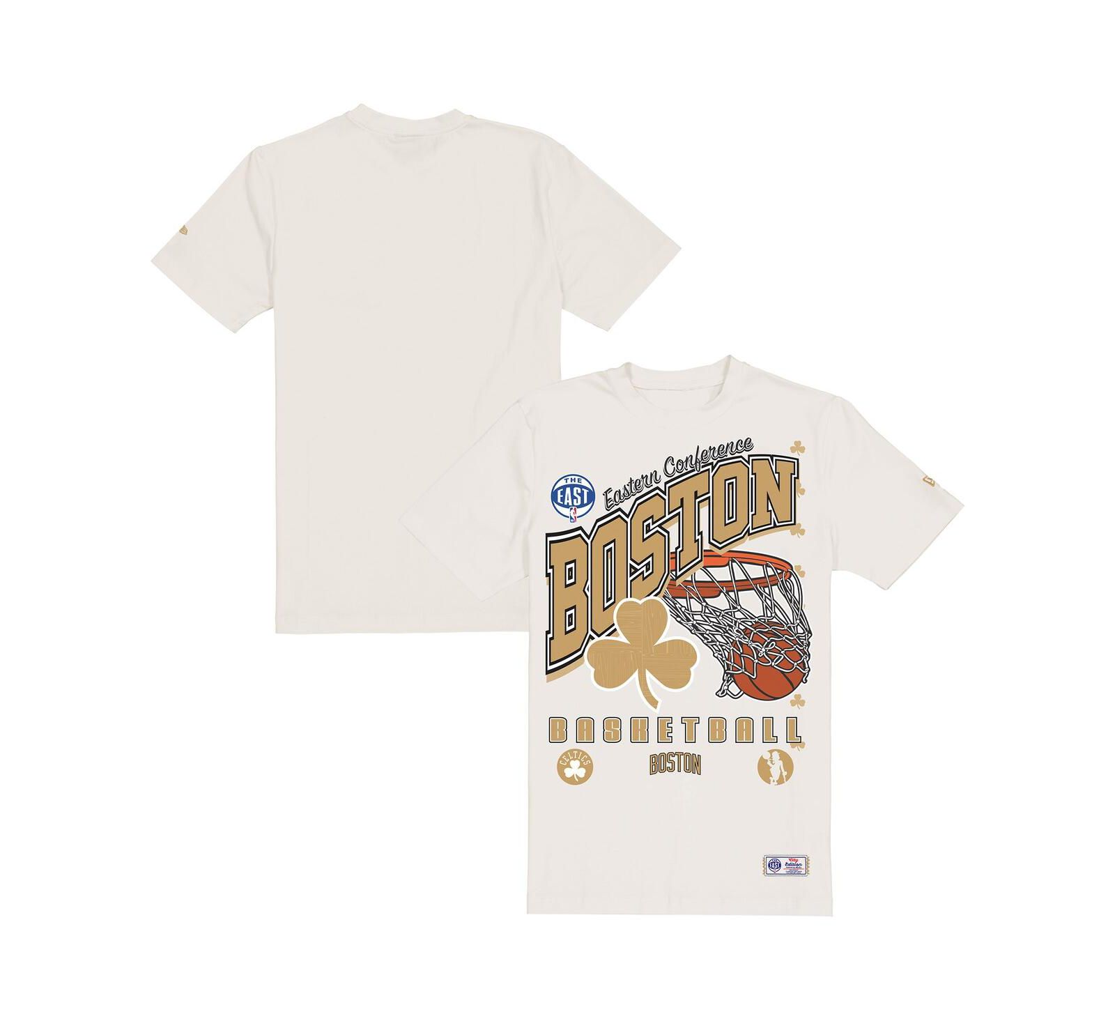 Мужская оверсайз футболка New Era Cream Boston Celtics City Edition Remix Vintage