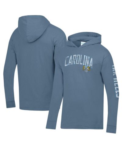 Мужская футболка Comfortwash North Carolina Tar Heels с длинным рукавом и капюшоном, синяя