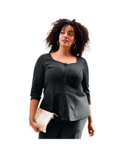 AVENUE топ Avenue Plus Size Ponte Zip Front, Женский