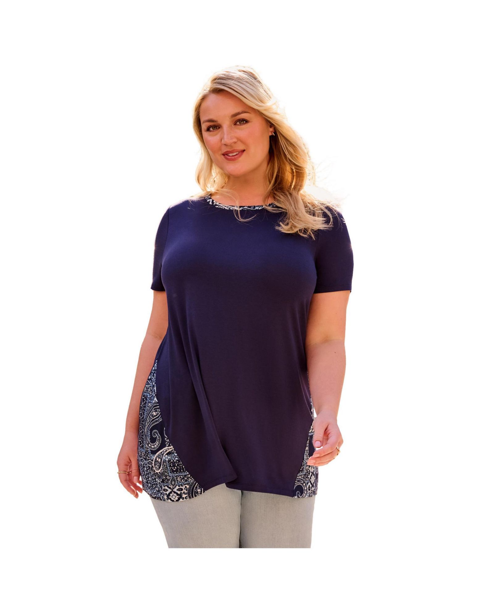 Женская туника AVENUE Plus Size Scoop Neck Tunic