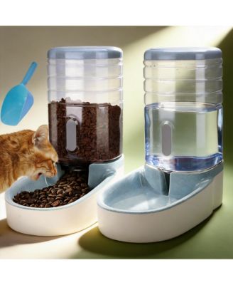 ARONKL Automatic Dog Cat Feeder & Water Dispenser Set Gravity Fed Large BPA Free