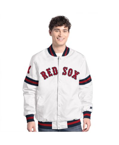 Starter Мужская университетская куртка Boston Red Sox Cooperstown Scout на кнопках, белая