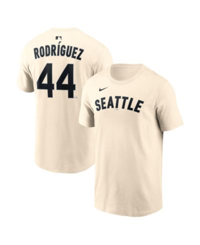 Мужская футболка Nike Julio Rodríguez Natural Seattle Mariners Name & Number