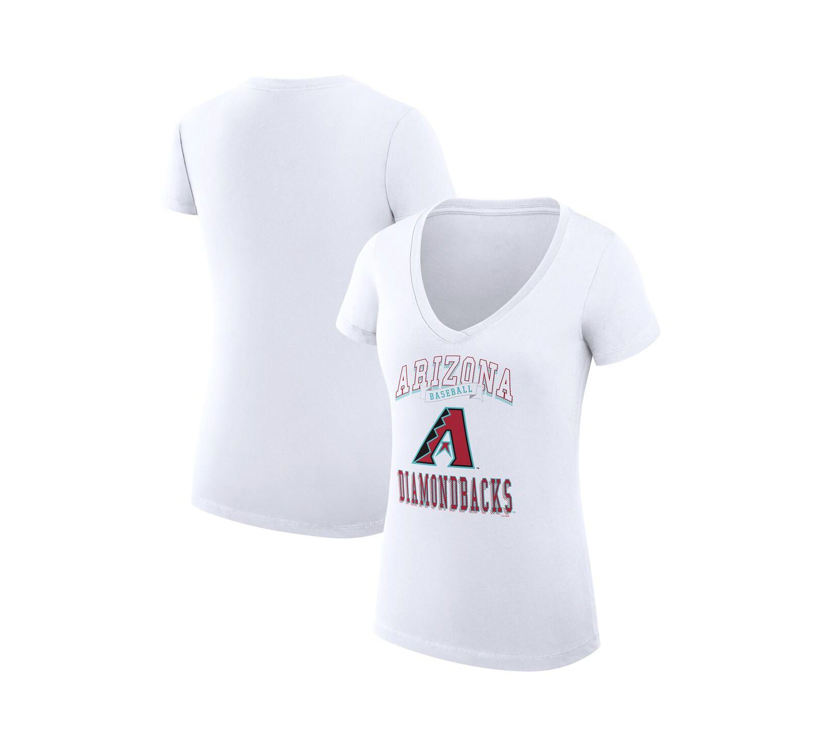 Футболка G-III 4Her by Carl Banks Women's White Arizona Diamondbacks V-Neck