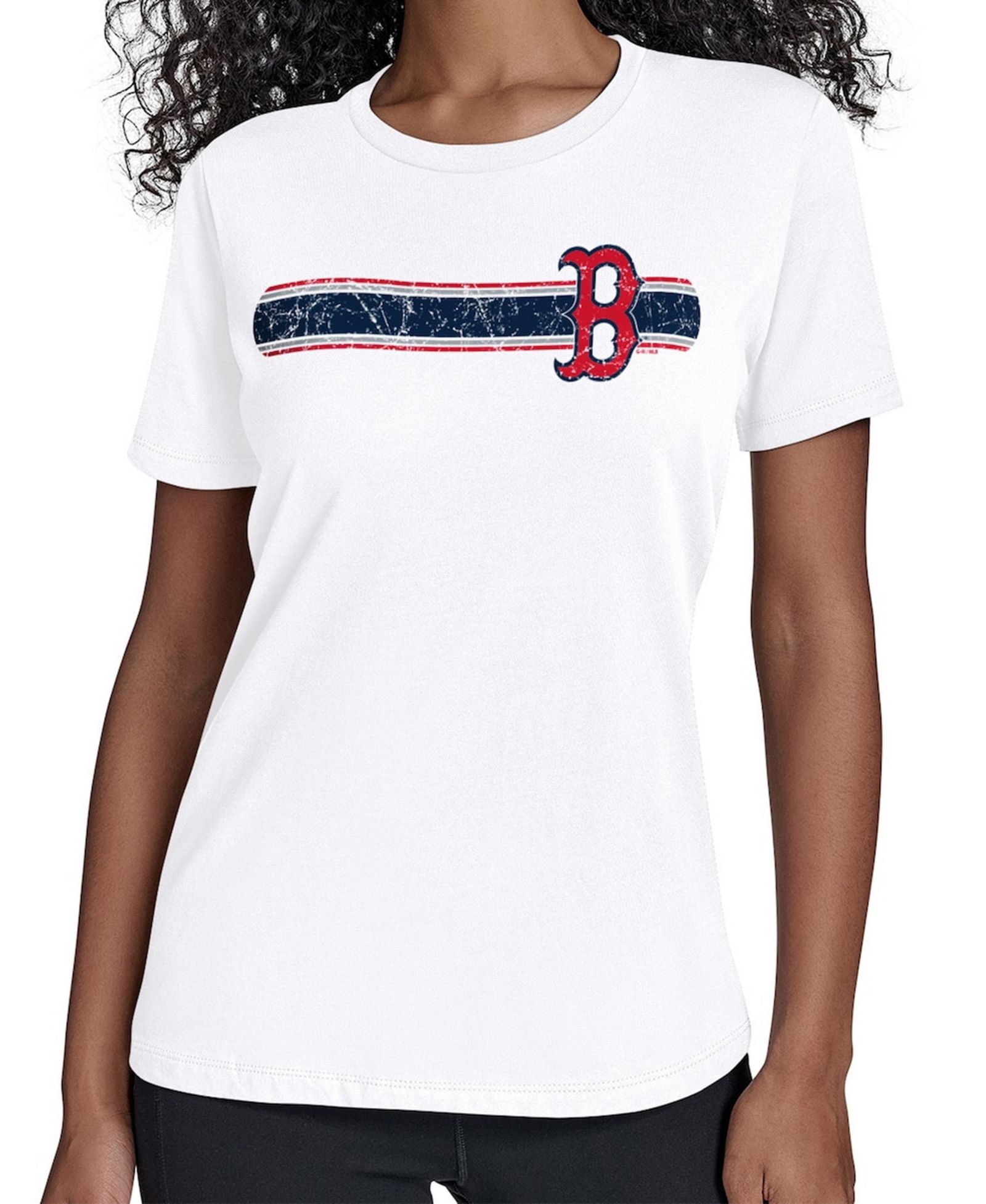 Starter Women's White Boston Red Sox Team Stripe T-Shirt