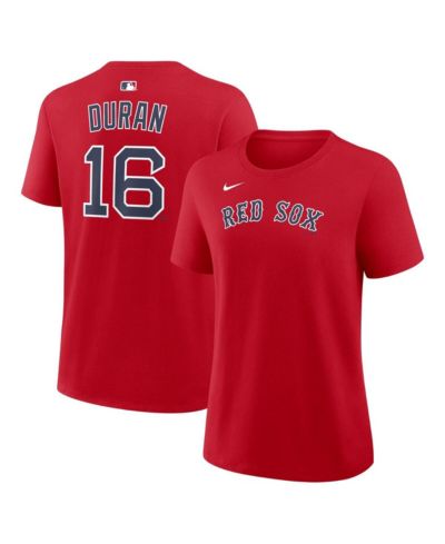 Nike Женская футболка Jarren Duran Red Boston Red Sox с именем и номером