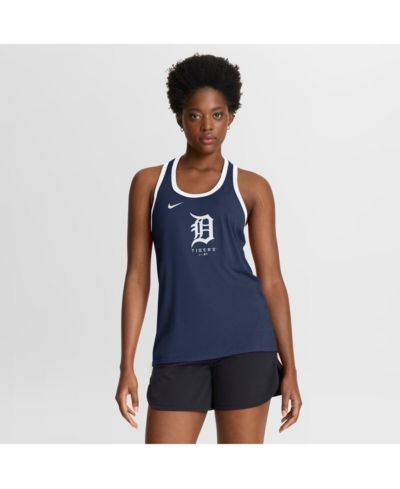 Nike Women's Navy Detroit Tigers Tri-Blend Dri-FIT Racerback Tank Top
