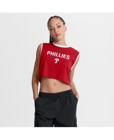 Женский кроп-топ Nike Philadelphia Phillies Primetime Loose Dri-FIT Red
