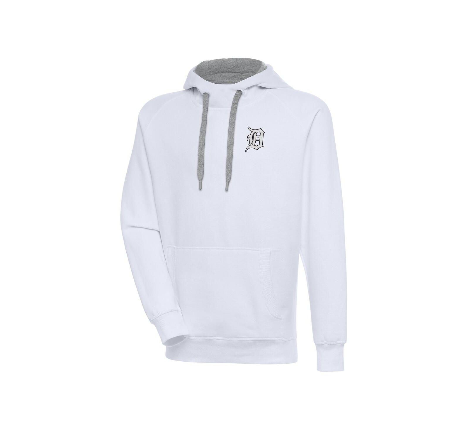 Мужское худи Antigua Detroit Tigers Metallic Victory, белое