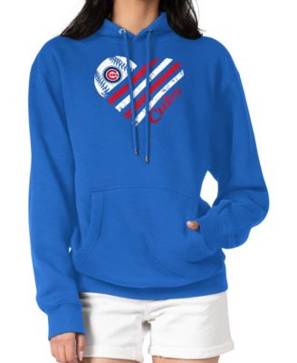 G-III 4Her by Carl Banks Women's Royal Chicago Cubs Heart Fleece Pullover Hoodie