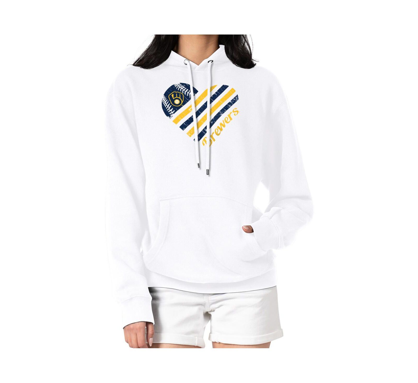 Худи G-III 4Her by Carl Banks Women's, белое, с логотипом Milwaukee Brewers