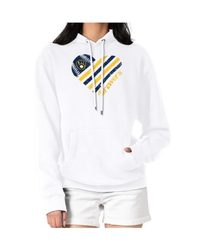 Худи G-III 4Her by Carl Banks Women's, белое, с логотипом Milwaukee Brewers