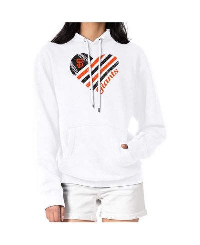 Женское флисовое худи G-III 4Her by Carl Banks White San Francisco Giants Heart Fleece Pullover Hoodie