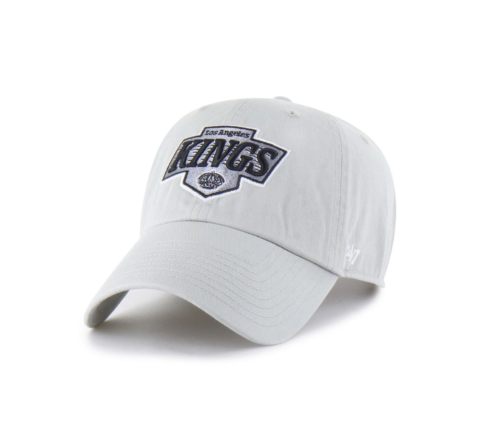 Кепка '47 Brand Men's Gray Los Angeles Kings Core Logo Clean Up Adjustable