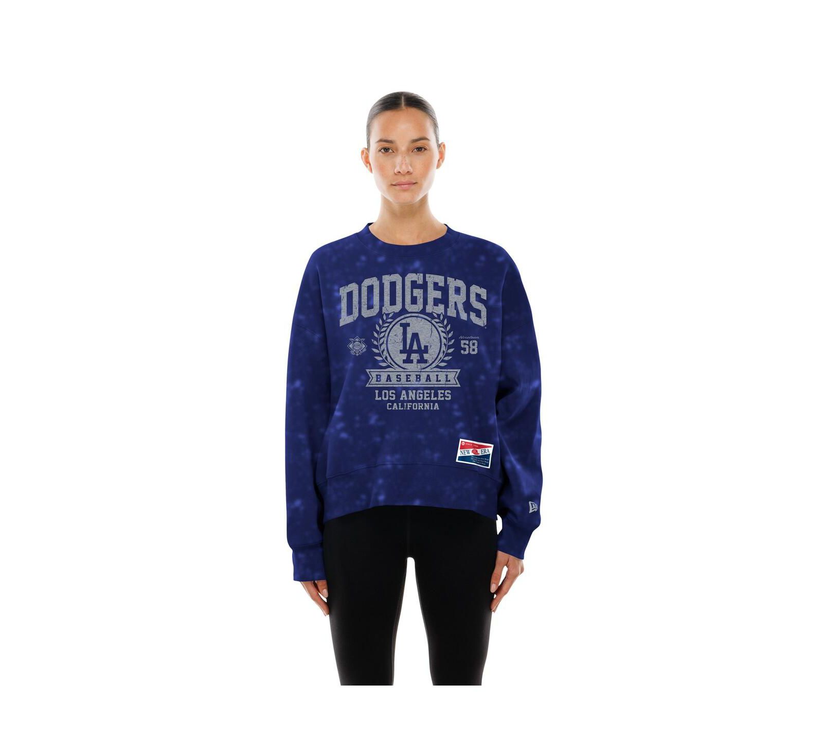 Женское оверсайз худи New Era Los Angeles Dodgers Throwback, королевский синий