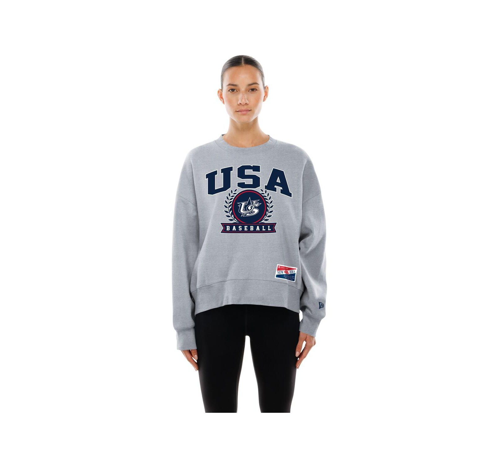 New Era Женское свитшот New Era USA Baseball, рукав Dolman Sleeve
