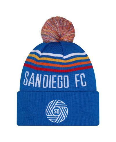 Вязаная шапка New Era Royal San Diego FC с помпоном для мальчиков и девочек