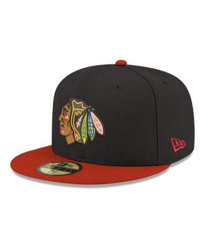 New Era Men's Black Chicago Blackhawks Core Logo Two-Tone 59FIFTY Fitted Hat
