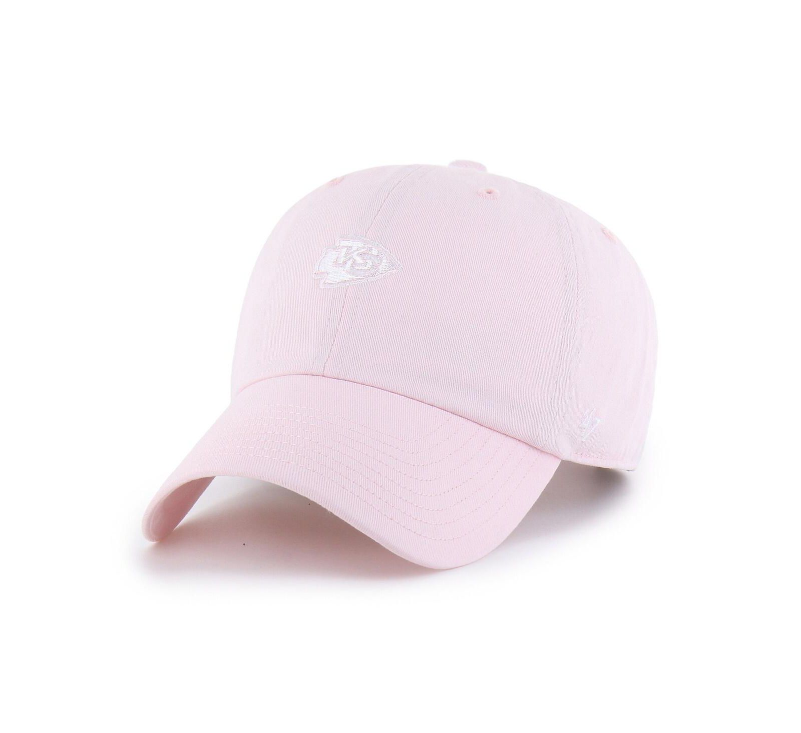 Женская кепка '47 Brand Light Pink Kansas City Chiefs Base Runner Ballpark Clean Up регулируемая