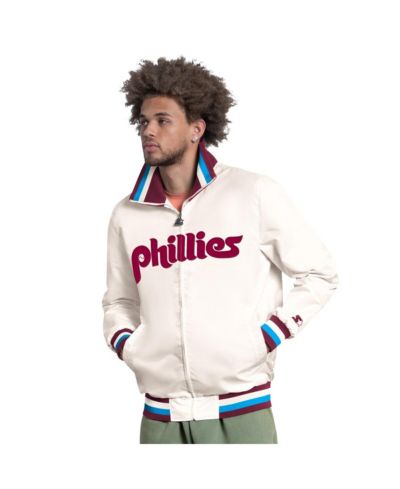 Мужская куртка Starter White Philadelphia Phillies The Captain Cooperstown Logo Full-Zip Varsity