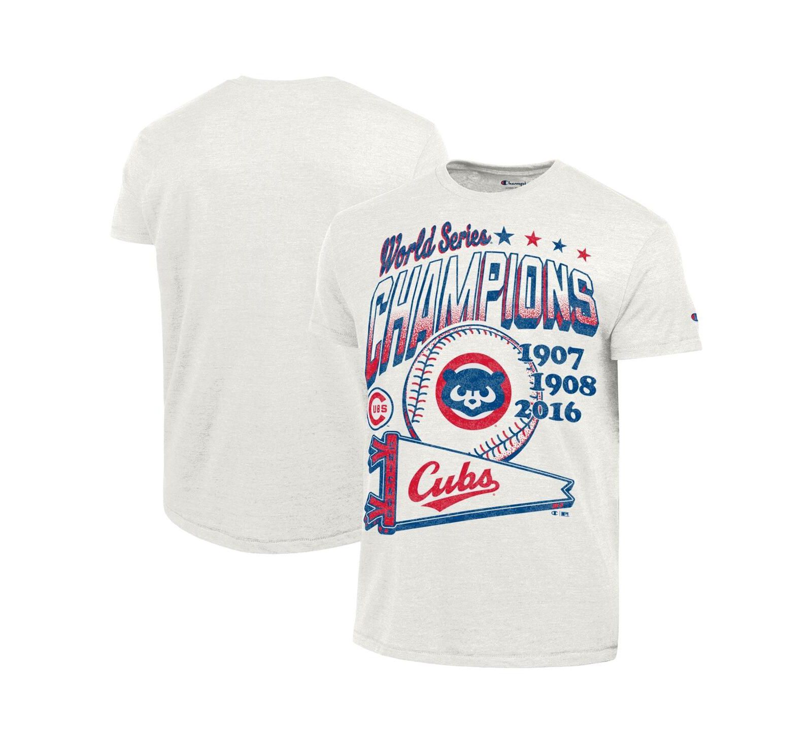 Champion Men's White Chicago Cubs Winning Tradition Cooperstown Tri-Blend T-Shirt