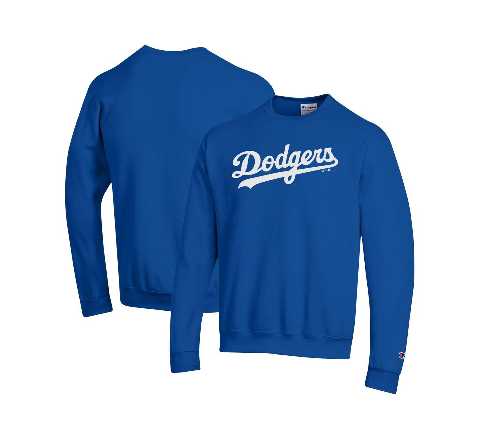 Champion Мужской Royal Los Angeles Dodgers Powerblend Wordmark Sweatshirt